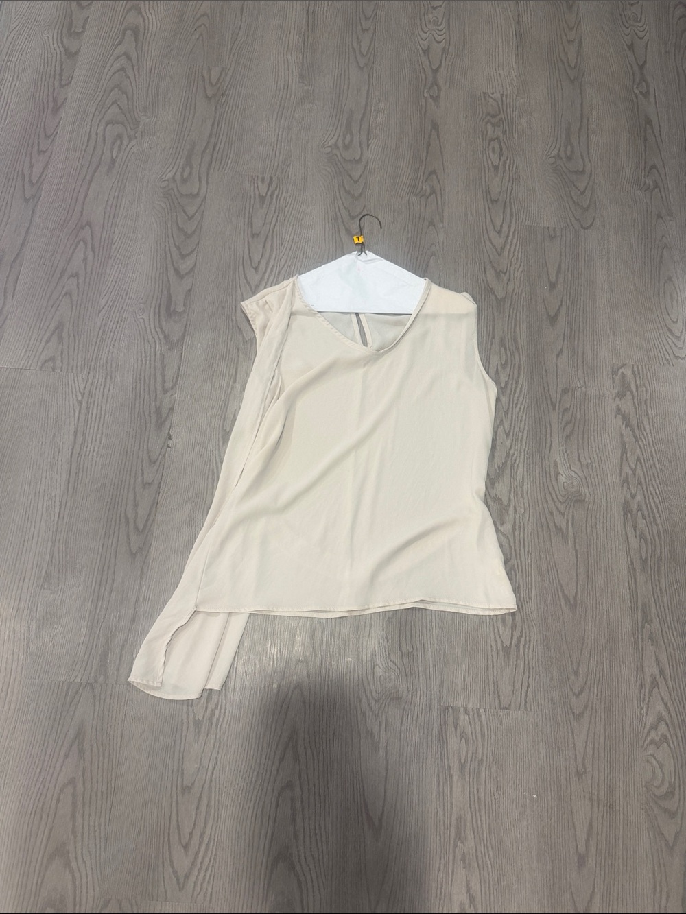 S-Twelve Cream One-Shoulder Satin Camisole